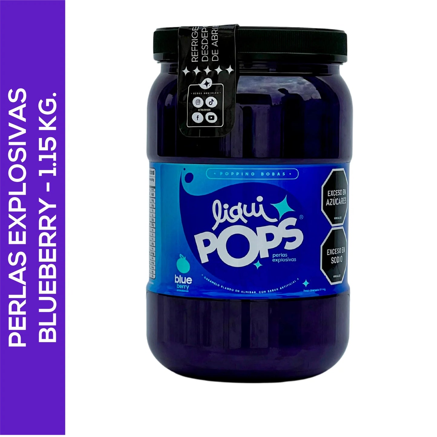 LiquiPops Perlas Explosivas Sabor Blueberry - 1150 g