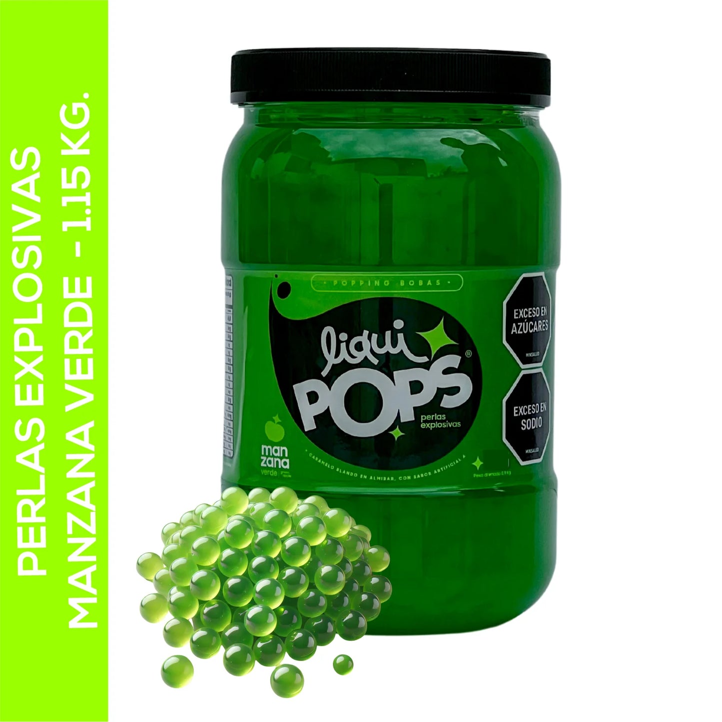 Perlas Explosivas LiquiPops Sabor a Manzana Verde 1150g