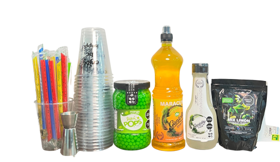 Michelada colombiana con perlas explosivas y escarchado de sal-limón