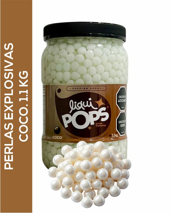 Perlas Explosivas LiquiPops Sabor Coco 1200g - Línea Premium