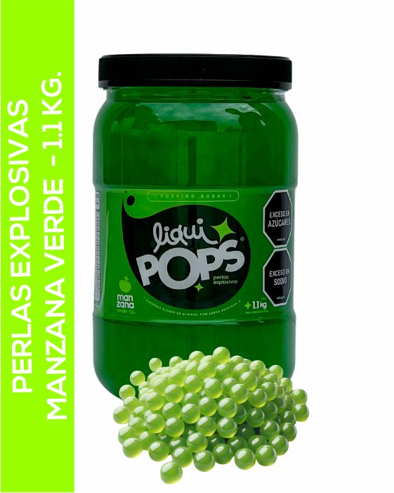 Perlas Explosivas LiquiPops Sabor a Manzana Verde 1200g (Calidad Premium)