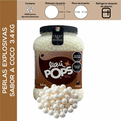 Perlas Explosivas LiquiPops Sabor Coco 3400g